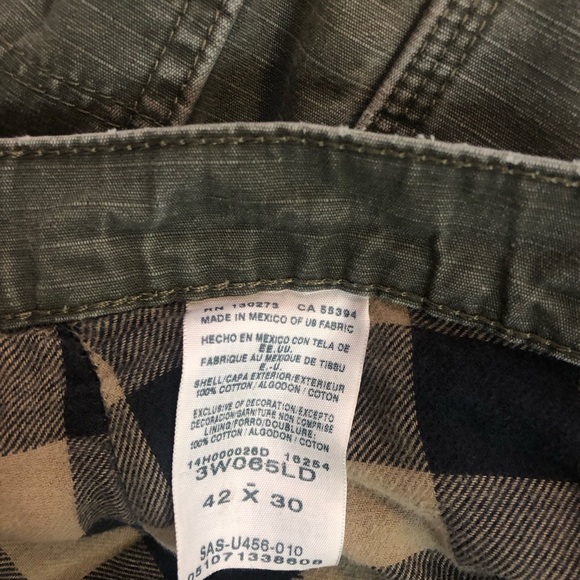 Wrangler Riggs Cargo Work Pants Size 42X30 Double Knee Greenish - Picture 6 of 6